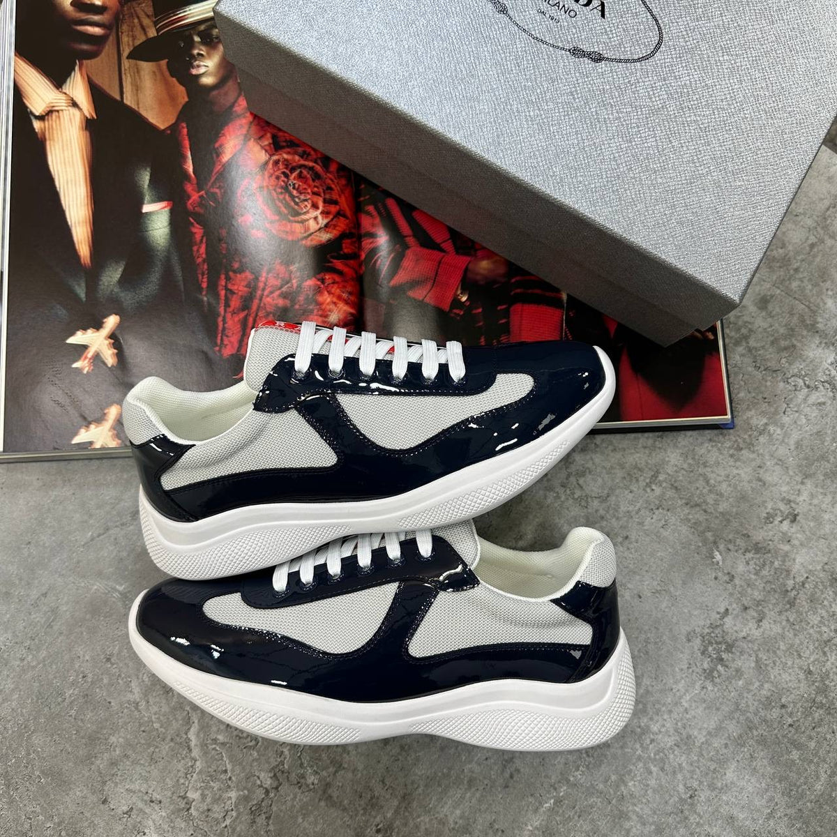 PRDA CUPS TRAINERS NAVY|WHITE
