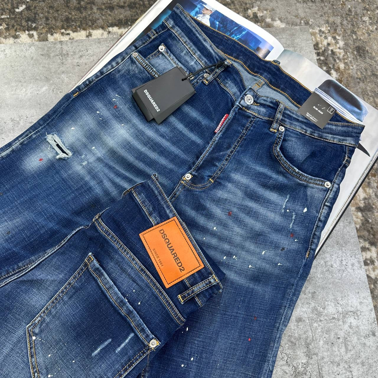 DSQD JEANS RED BADGE BLUE