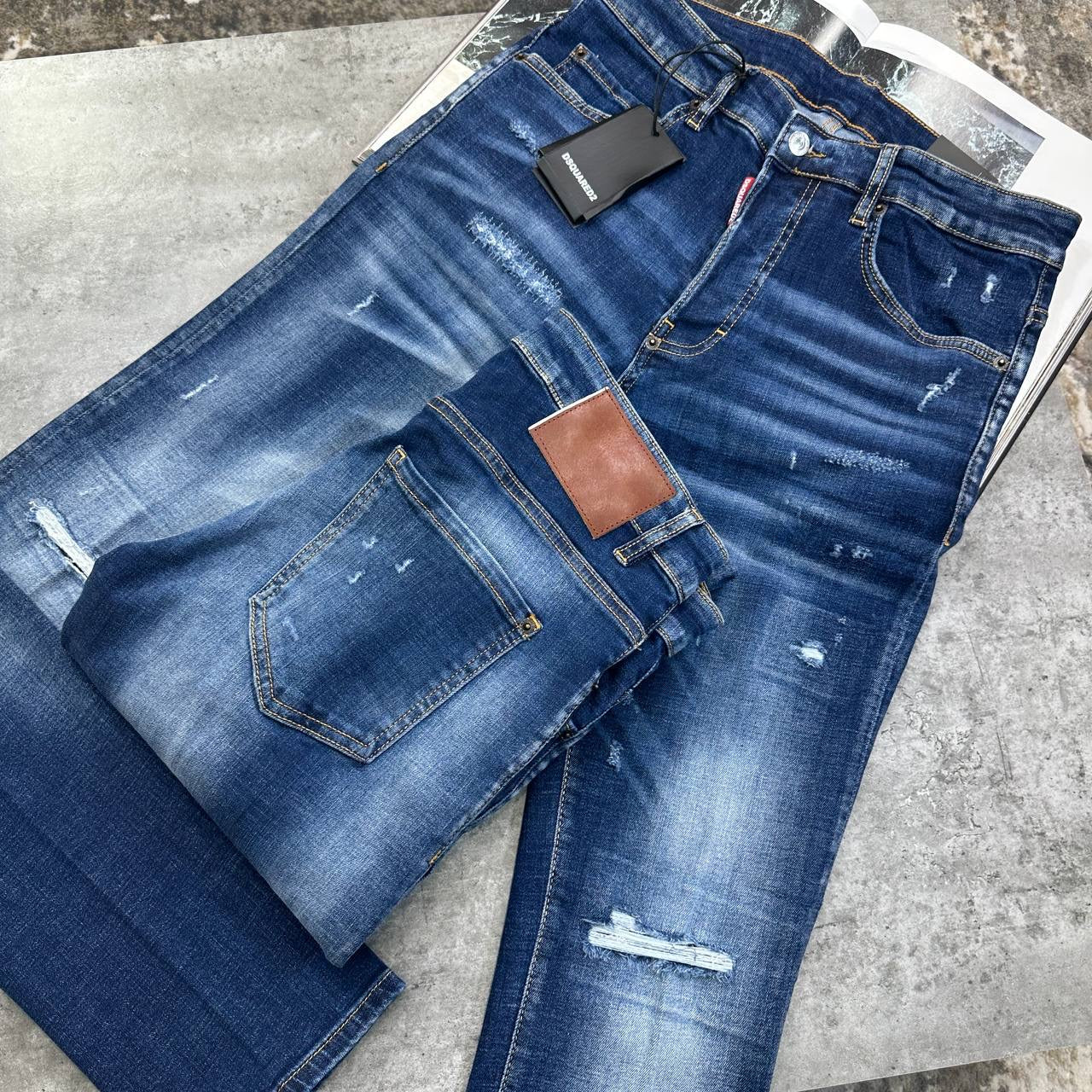 DSQD JEANS RED BADGE BLUE