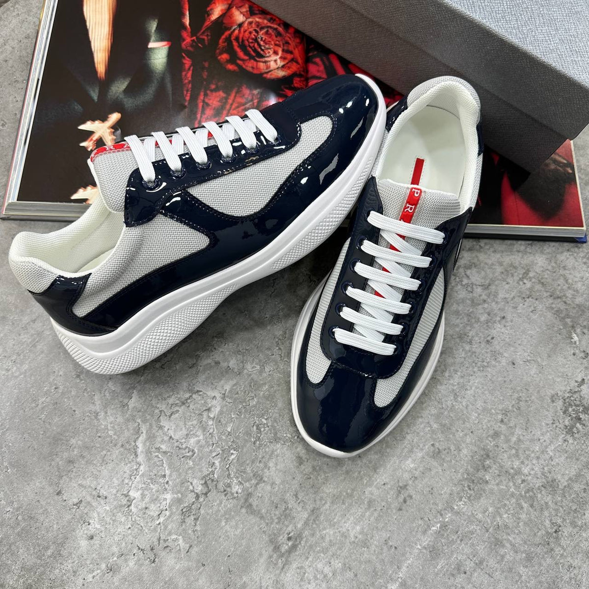 PRDA CUPS TRAINERS NAVY|WHITE
