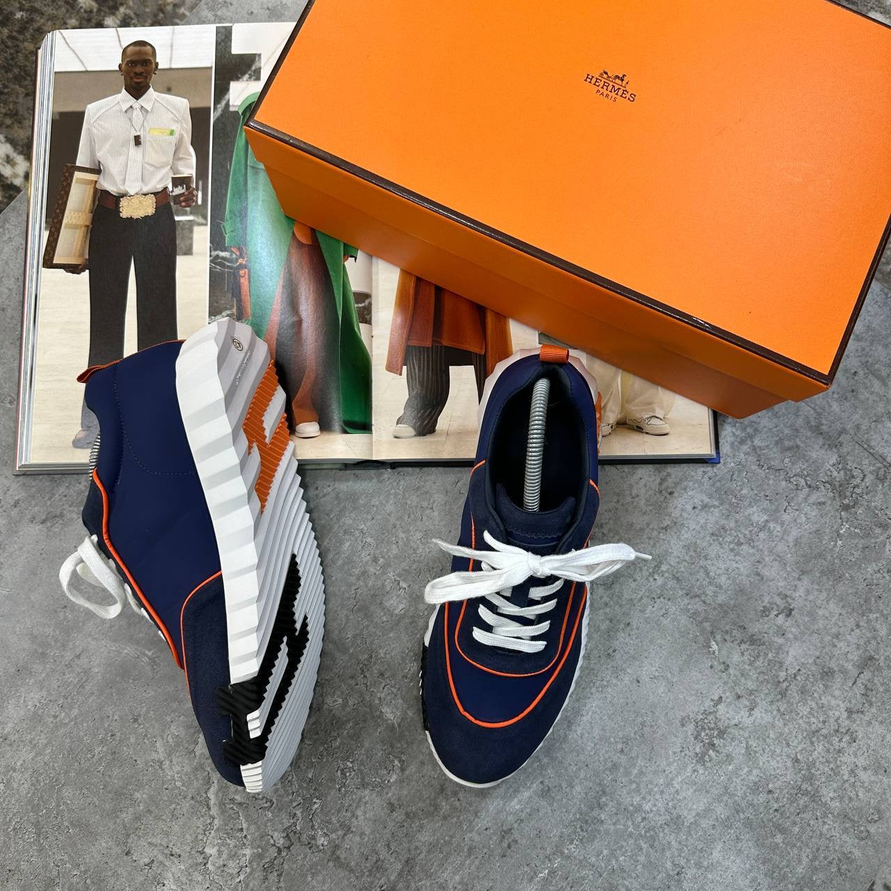 HRMS BOUNCING TRAINERS ORANGE-NAVY
