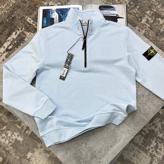 SI SIDE BADGE HALFZIP LIGHT BLUE