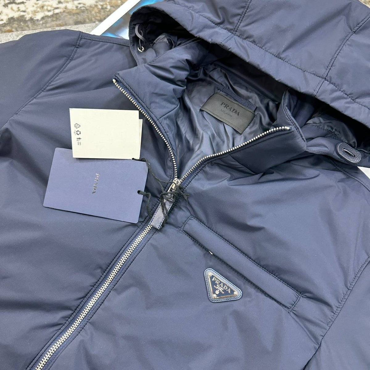 PRA ZIP PUFFER JACKET NAVY