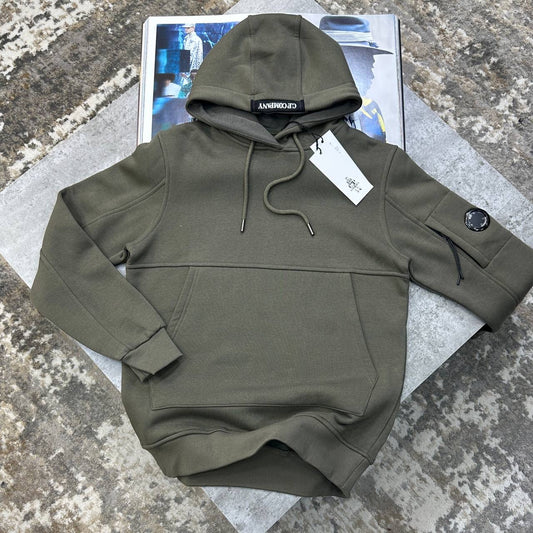 CP SIDE BADGE HOODIE KHAKHI