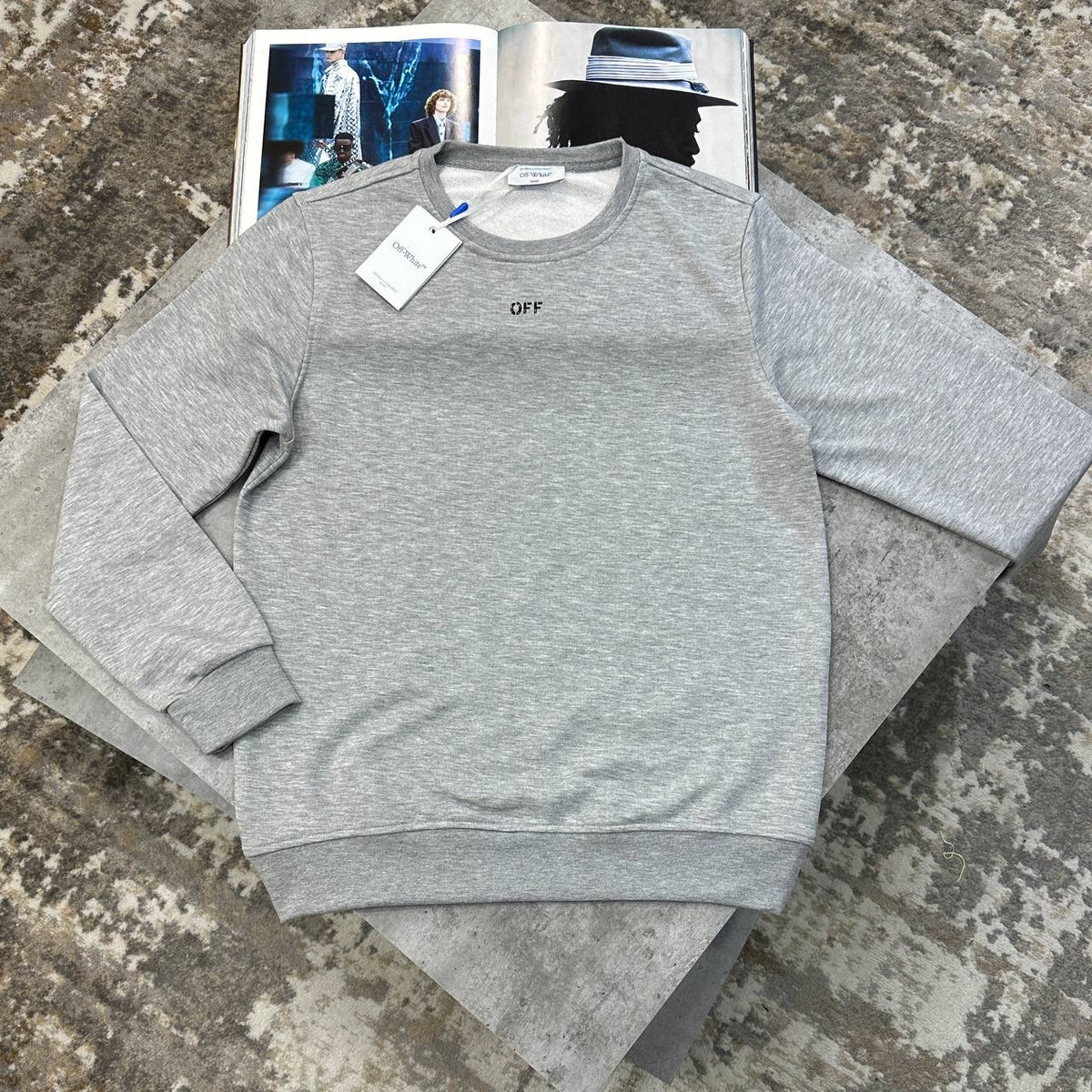 OFF-W BACK BIG LOGO JUMPER GREY