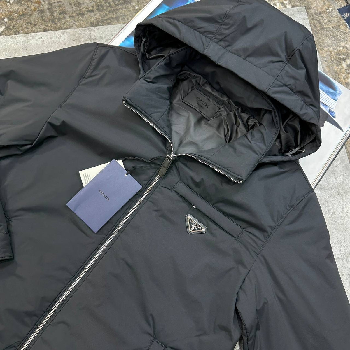 PRA ZIP PUFFER JACKET BLACK