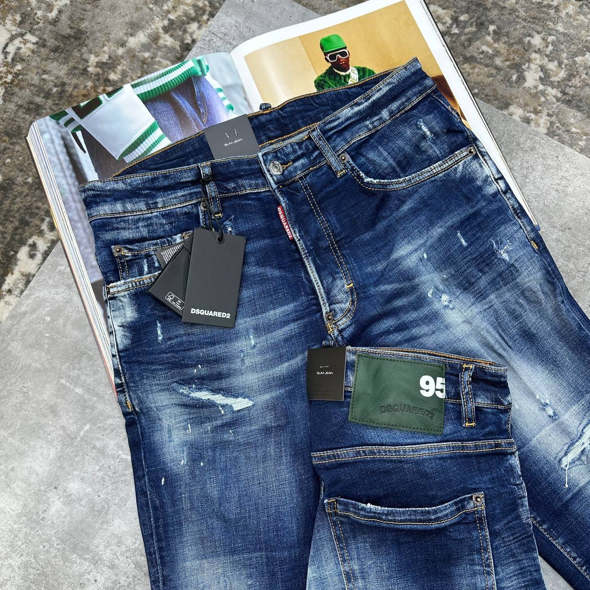 DSQD SLIM FIT JEANS BLUE