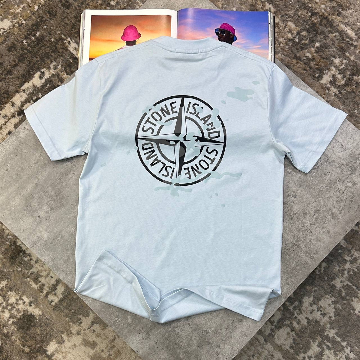 SI BACK BIG LOGO T-SHIRT LIGHT BLUE