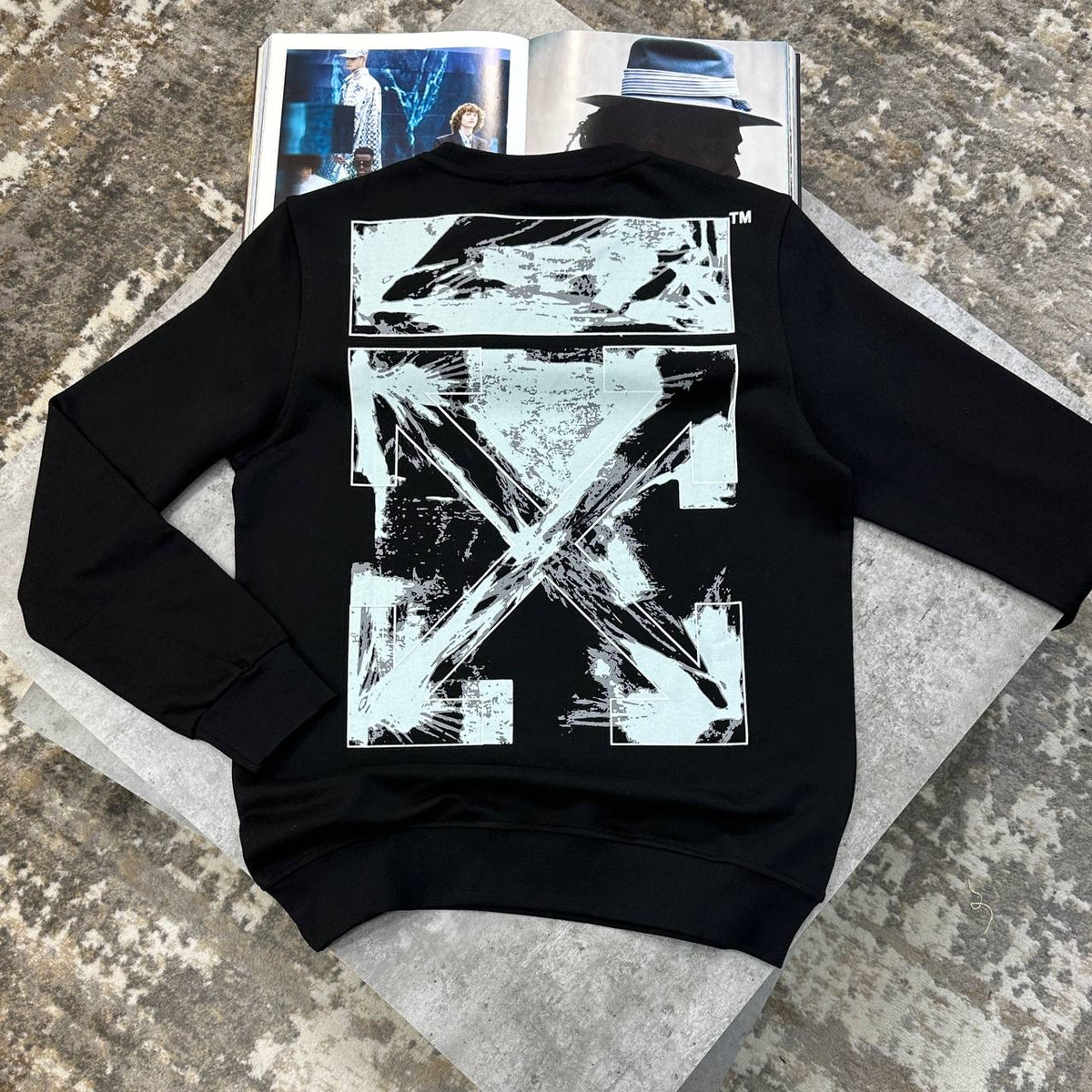 OFF-W BACK BIG LOGO JUMPER BLACK