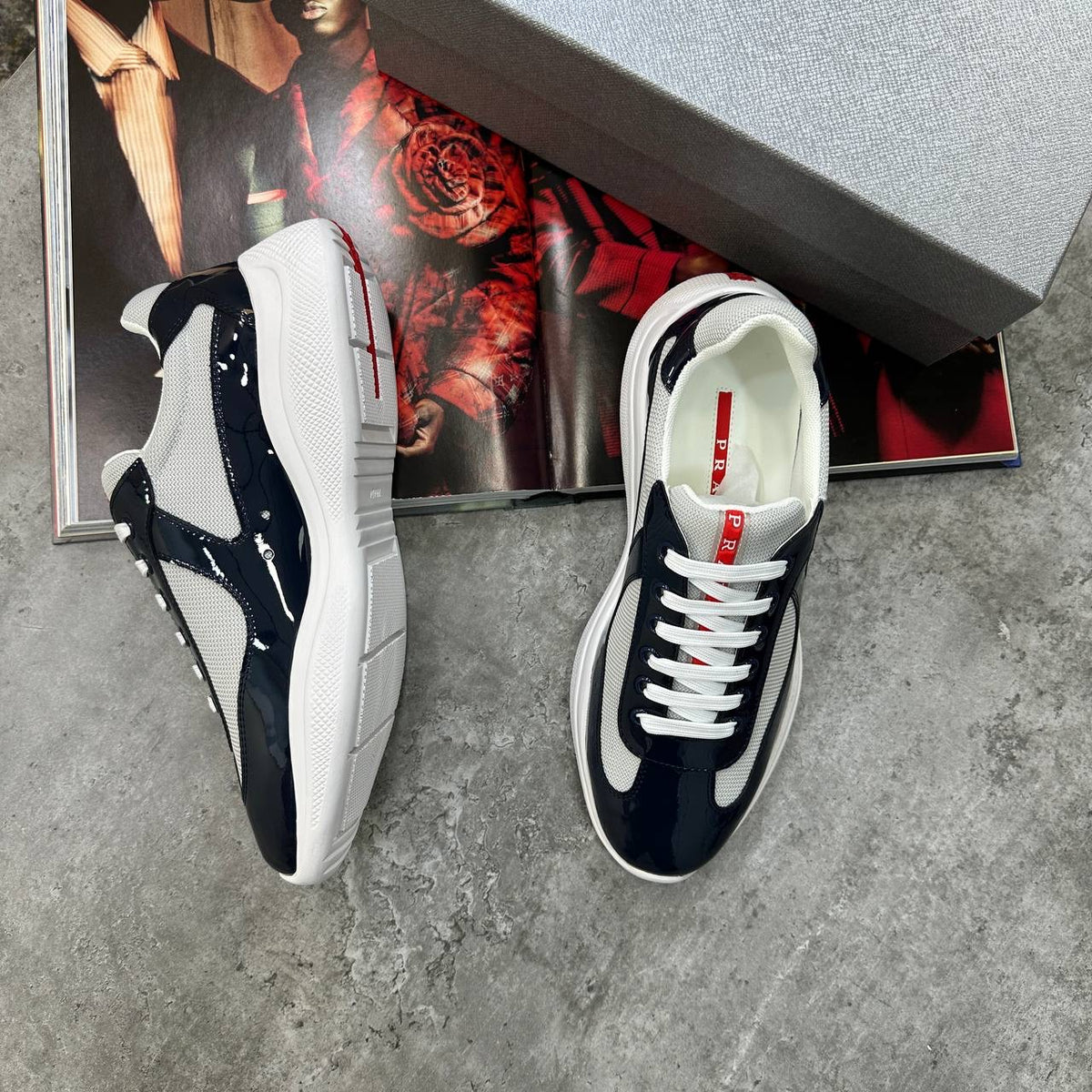 PRDA CUPS TRAINERS NAVY|WHITE