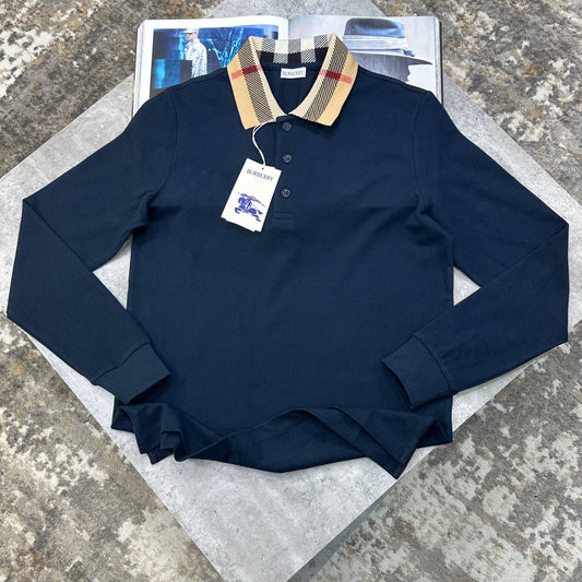 BRBRY FULL SEELVE POLO NAVY