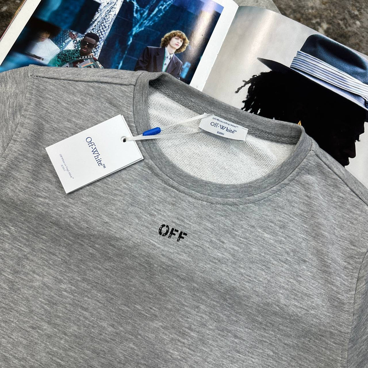 OFF-W BACK BIG LOGO JUMPER GREY