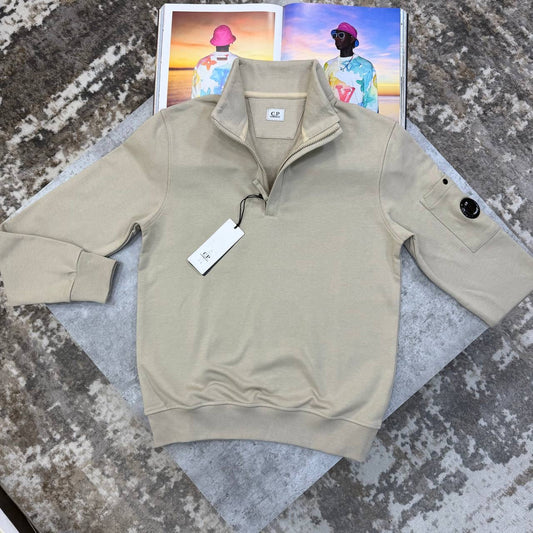 CP HALF ZIP JUMPER BEIGE