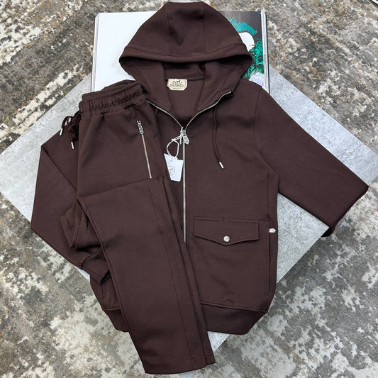 HRMS POCKET TRACKSUIT DARK BROWN