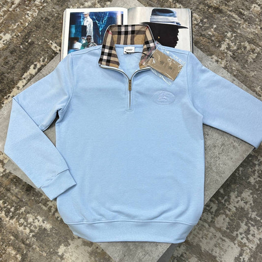 BURBRY HALFZIP JUMPER LIGHTBLUE