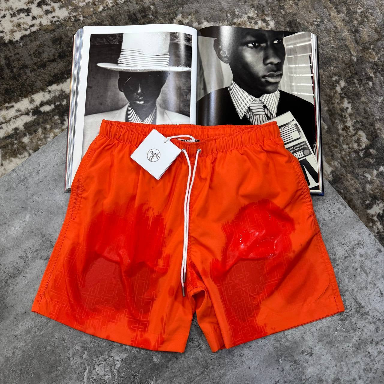 HRMS SHORT SET WHITE/ORANGE