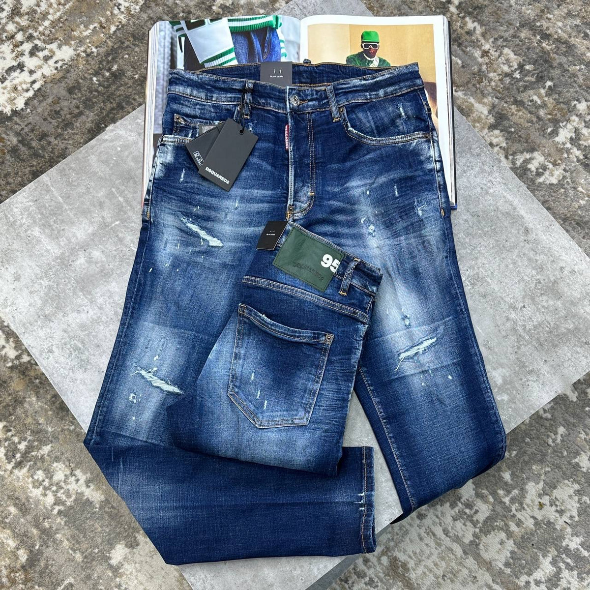 DSQD SLIM FIT JEANS BLUE