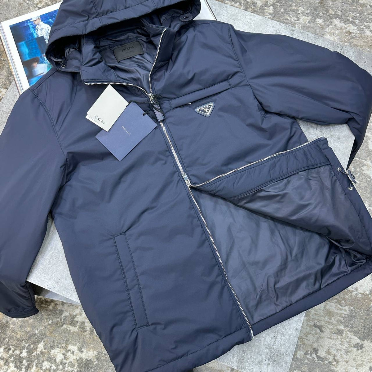 PRA ZIP PUFFER JACKET NAVY