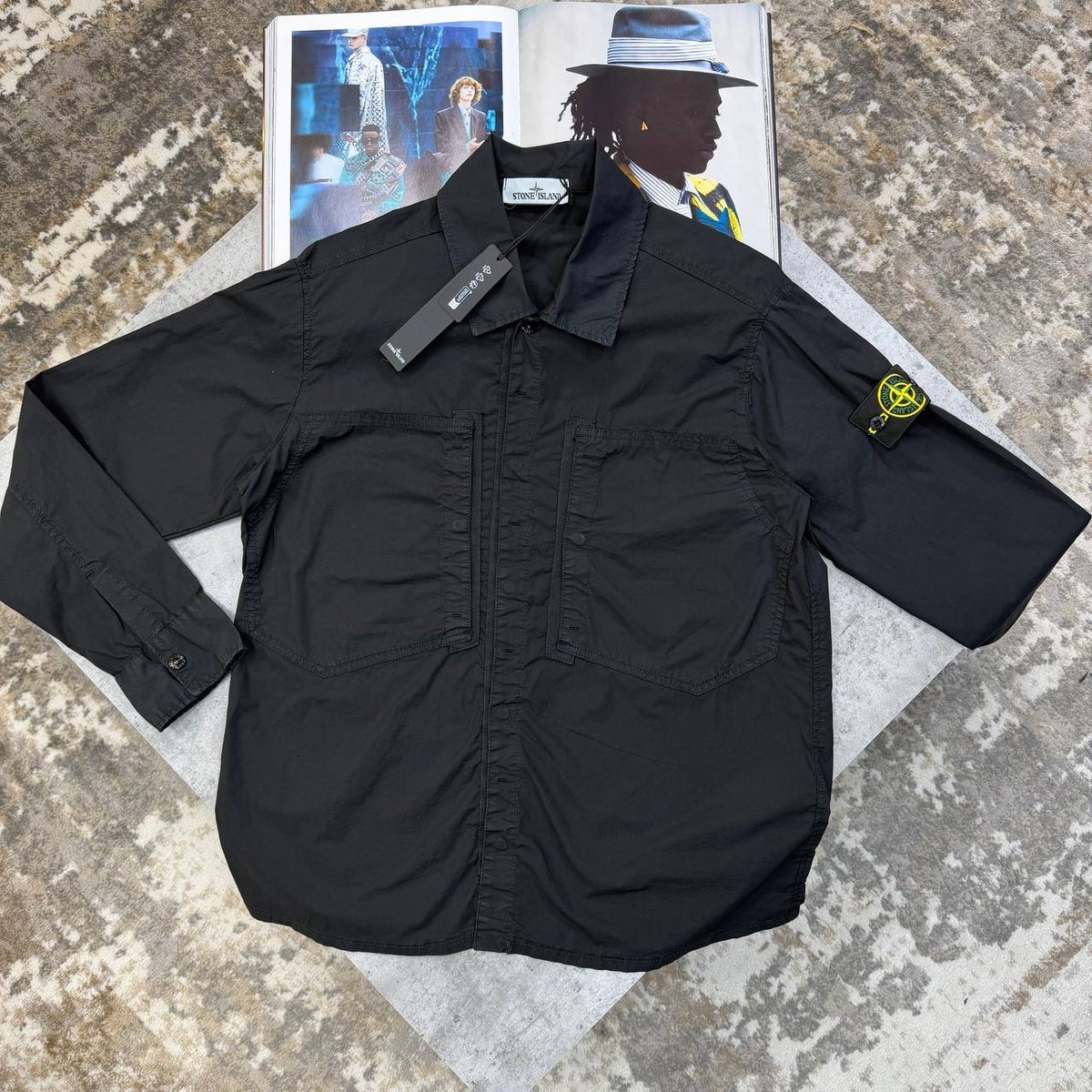 SI FRONT POCKET OVERSHIRT BLACK