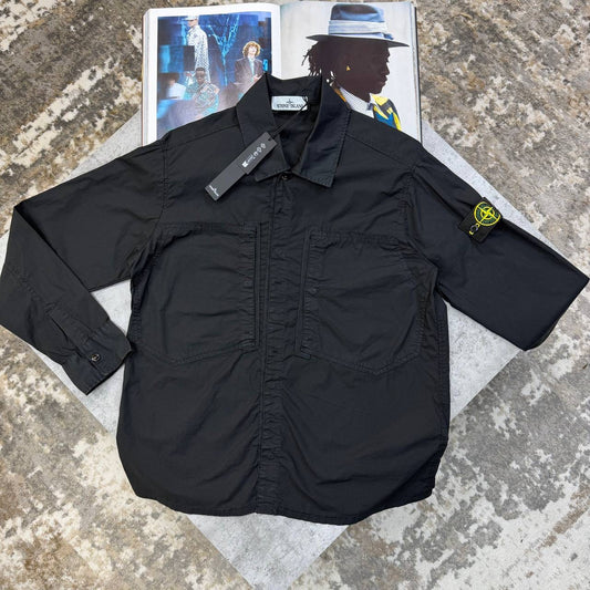 SI FRONT POCKET OVERSHIRT BLACK