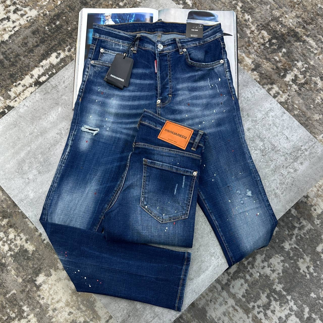 DSQD JEANS RED BADGE BLUE