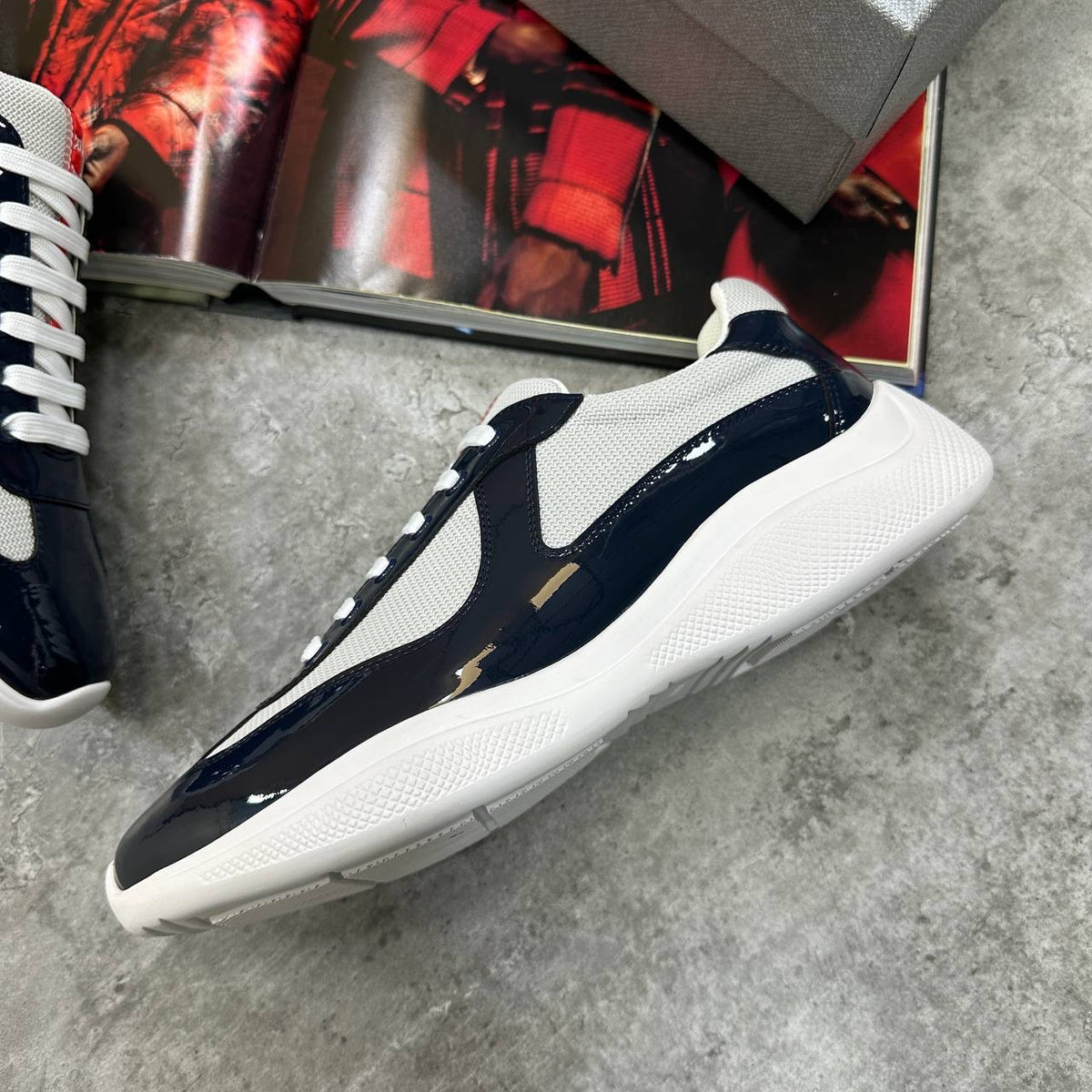 PRDA CUPS TRAINERS NAVY|WHITE