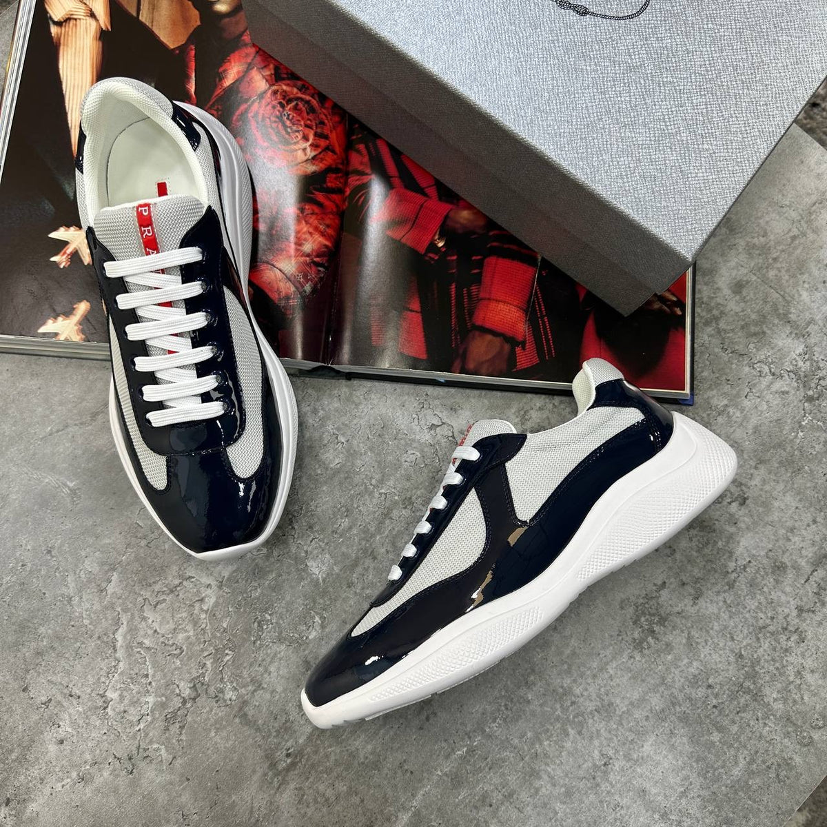 PRDA CUPS TRAINERS NAVY|WHITE