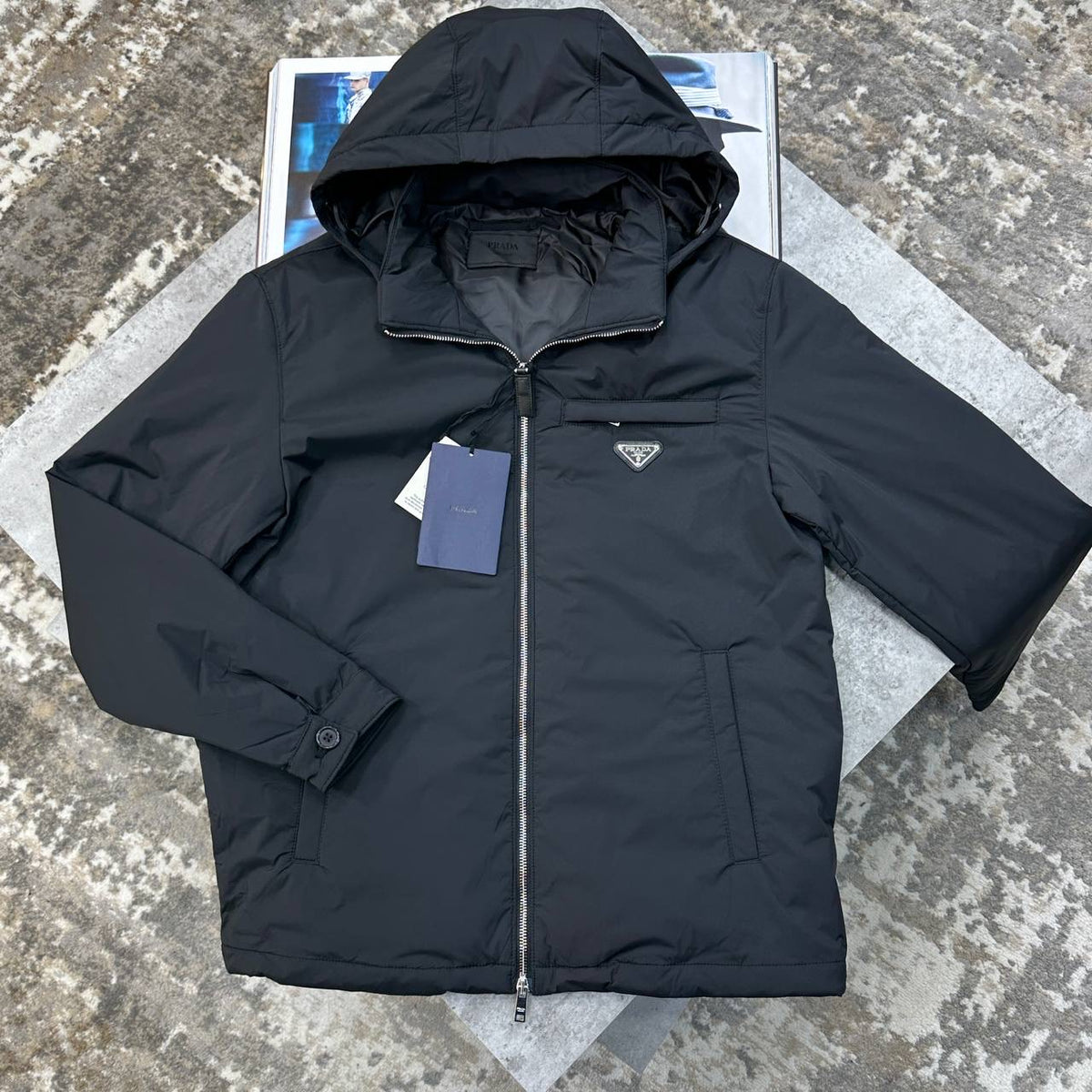 PRA ZIP PUFFER JACKET BLACK