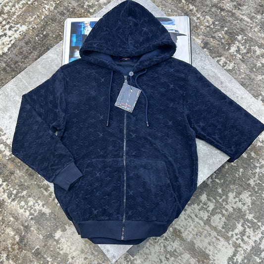 LVE ZIP WOOL HOODIE NAVY