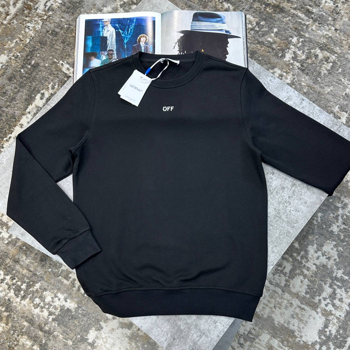 OFF-W BACK BIG LOGO JUMPER BLACK