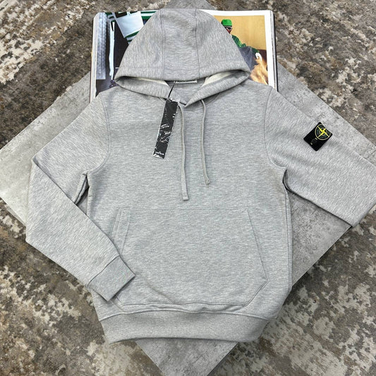 SI SIDE BADGE HOODIE LIGHT GREY