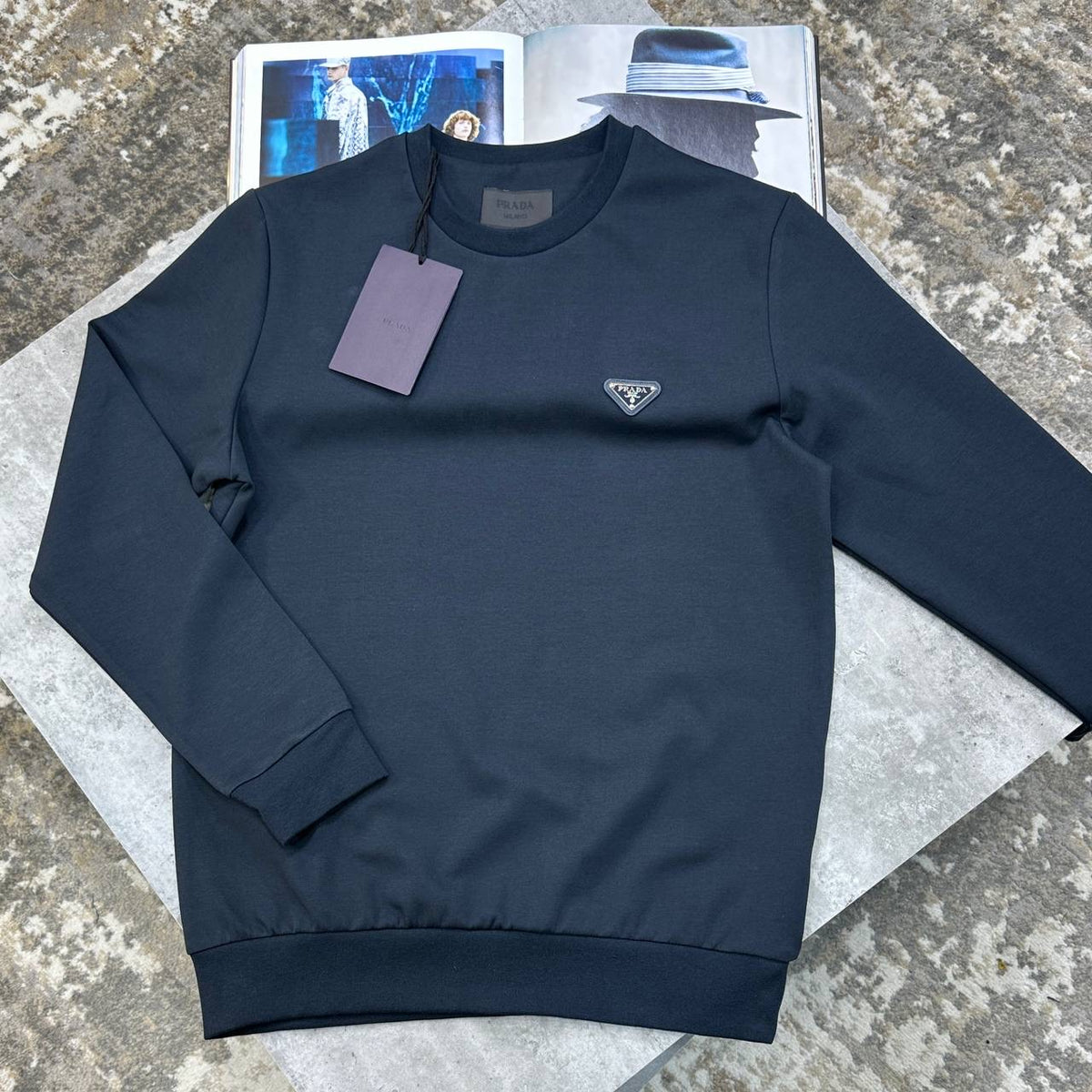 PRA FRONT METAL BADGE JUMPER NAVY
