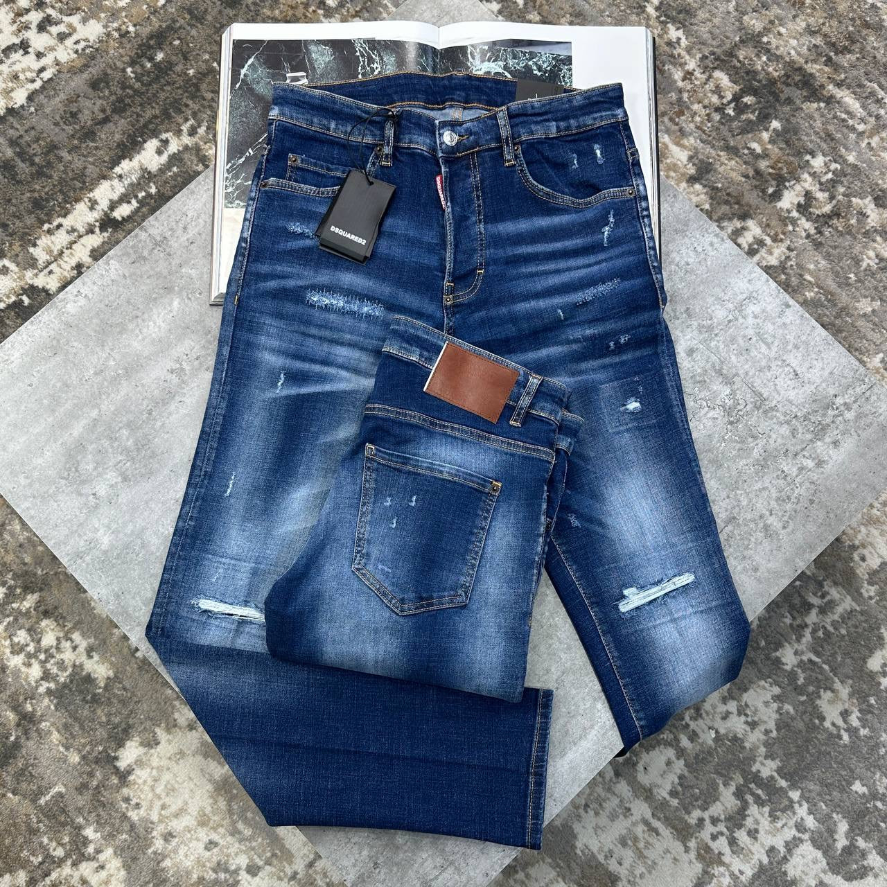 DSQD JEANS RED BADGE BLUE