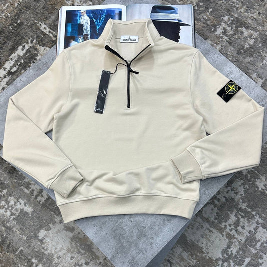 SI SIDE BADGE HALFZIP LIGHT BEIGE