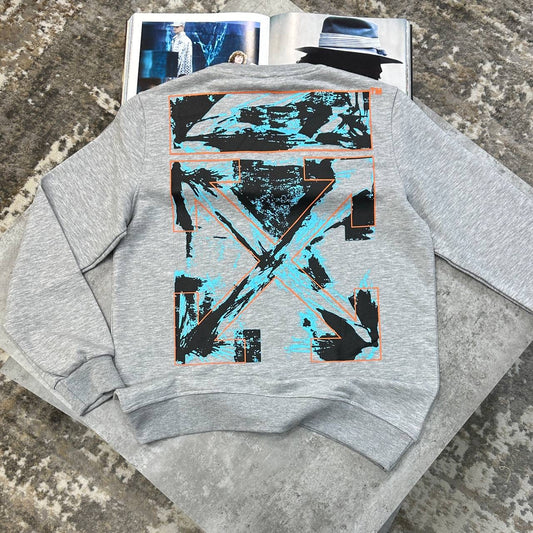 OFF-W BACK BIG LOGO JUMPER GREY