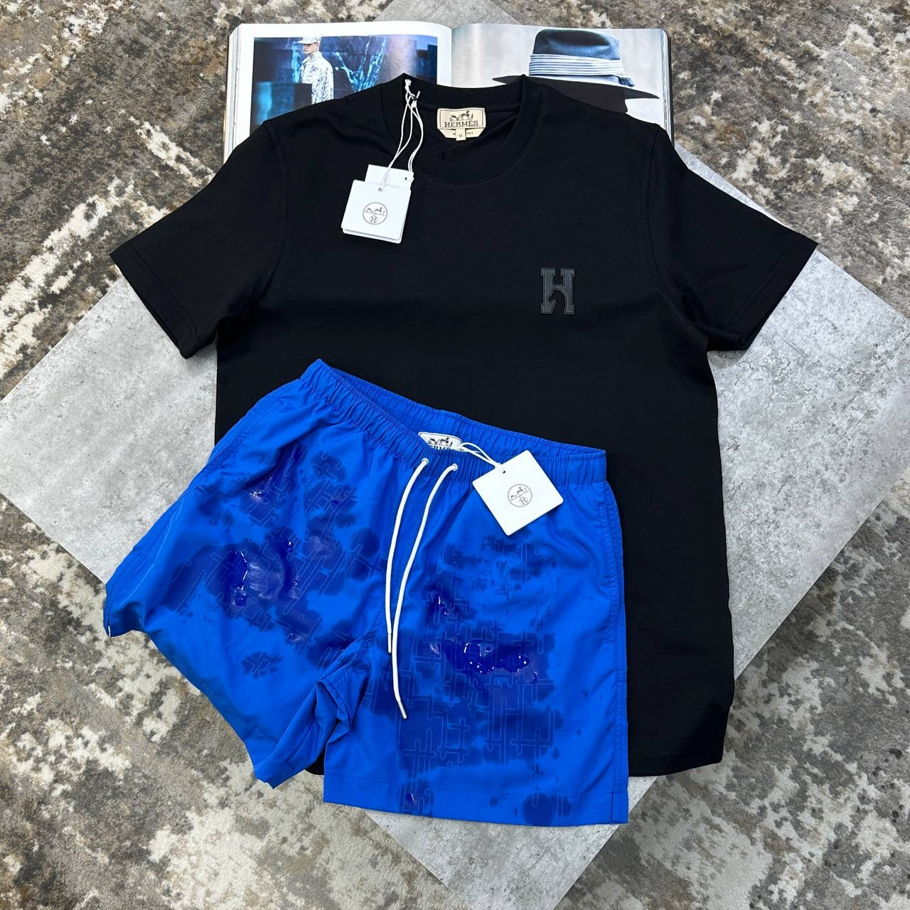 HRMS SHORT SET BLACK/BLUE