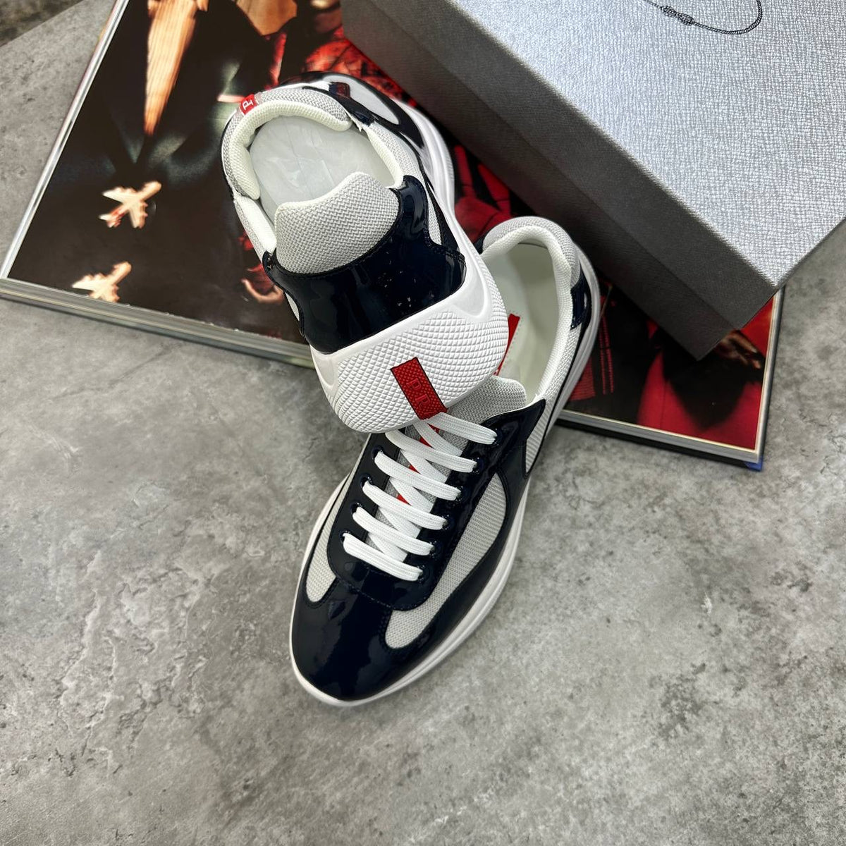 PRDA CUPS TRAINERS NAVY|WHITE