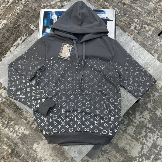 LVE HALF-PRINT HOODIE DARKGREY