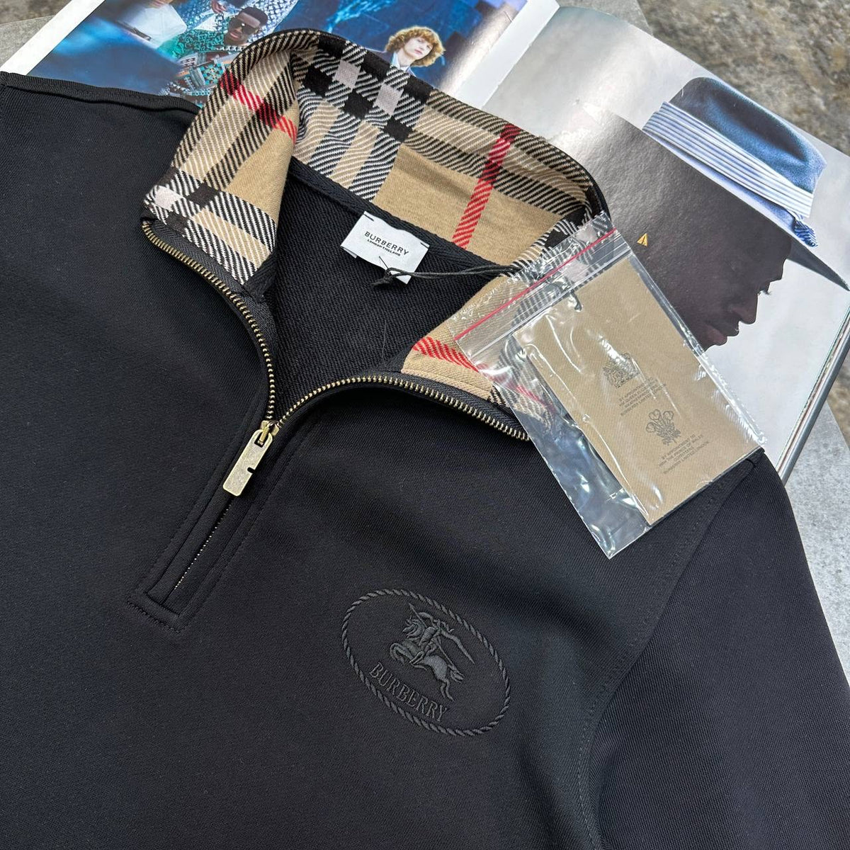 BURBRY HALFZIP JUMPER BLACK