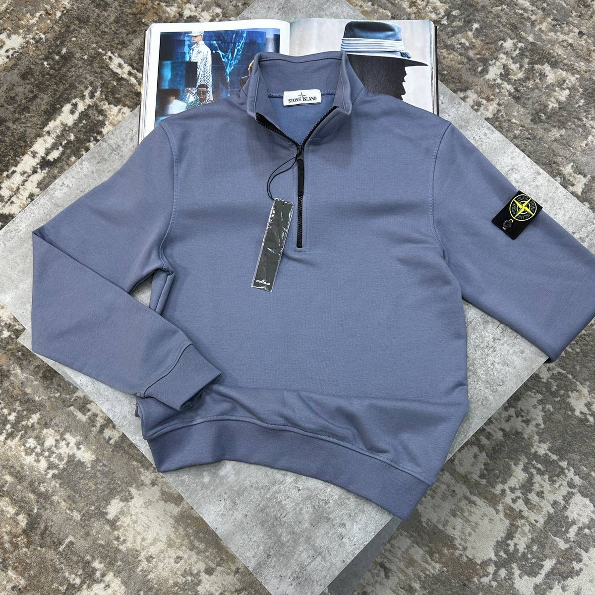 SI SIDE BADGE HALFZIP PALEBLUE