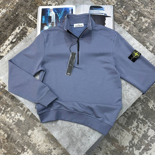 SI SIDE BADGE HALFZIP PALEBLUE