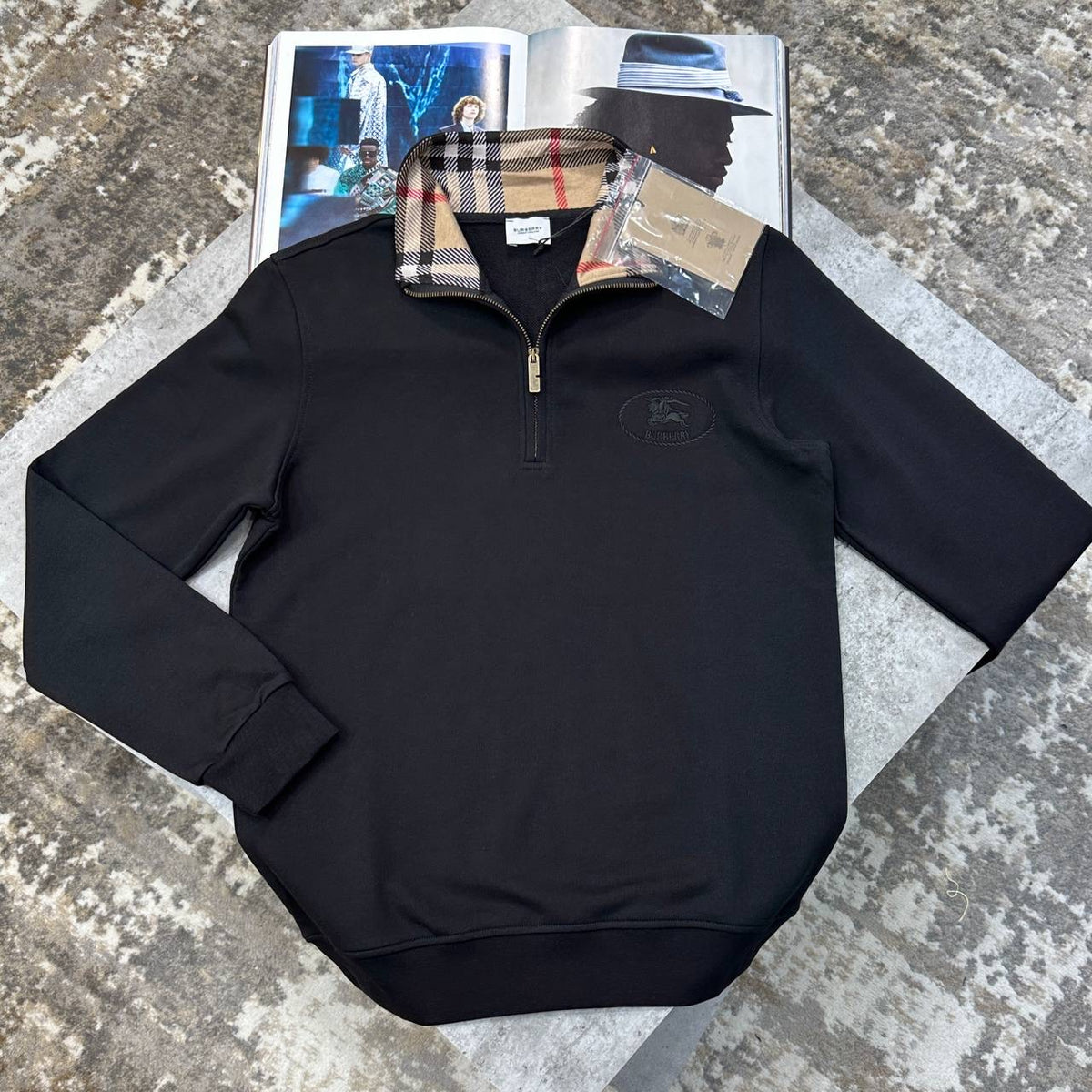 BURBRY HALFZIP JUMPER BLACK