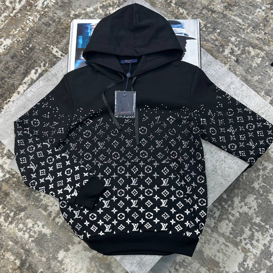 LVE HALF-PRINT HOODIE BLACK