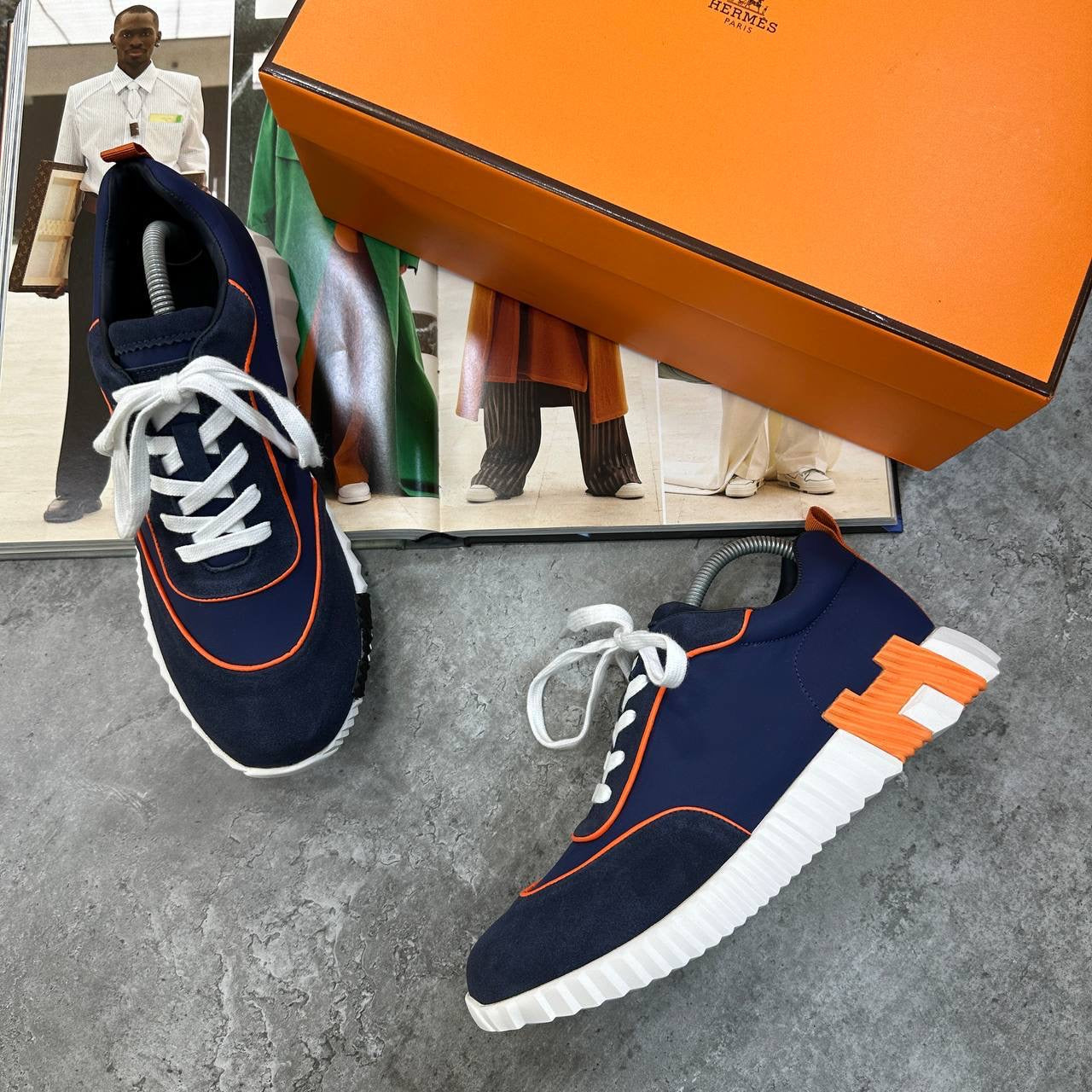 HRMS BOUNCING TRAINERS ORANGE-NAVY